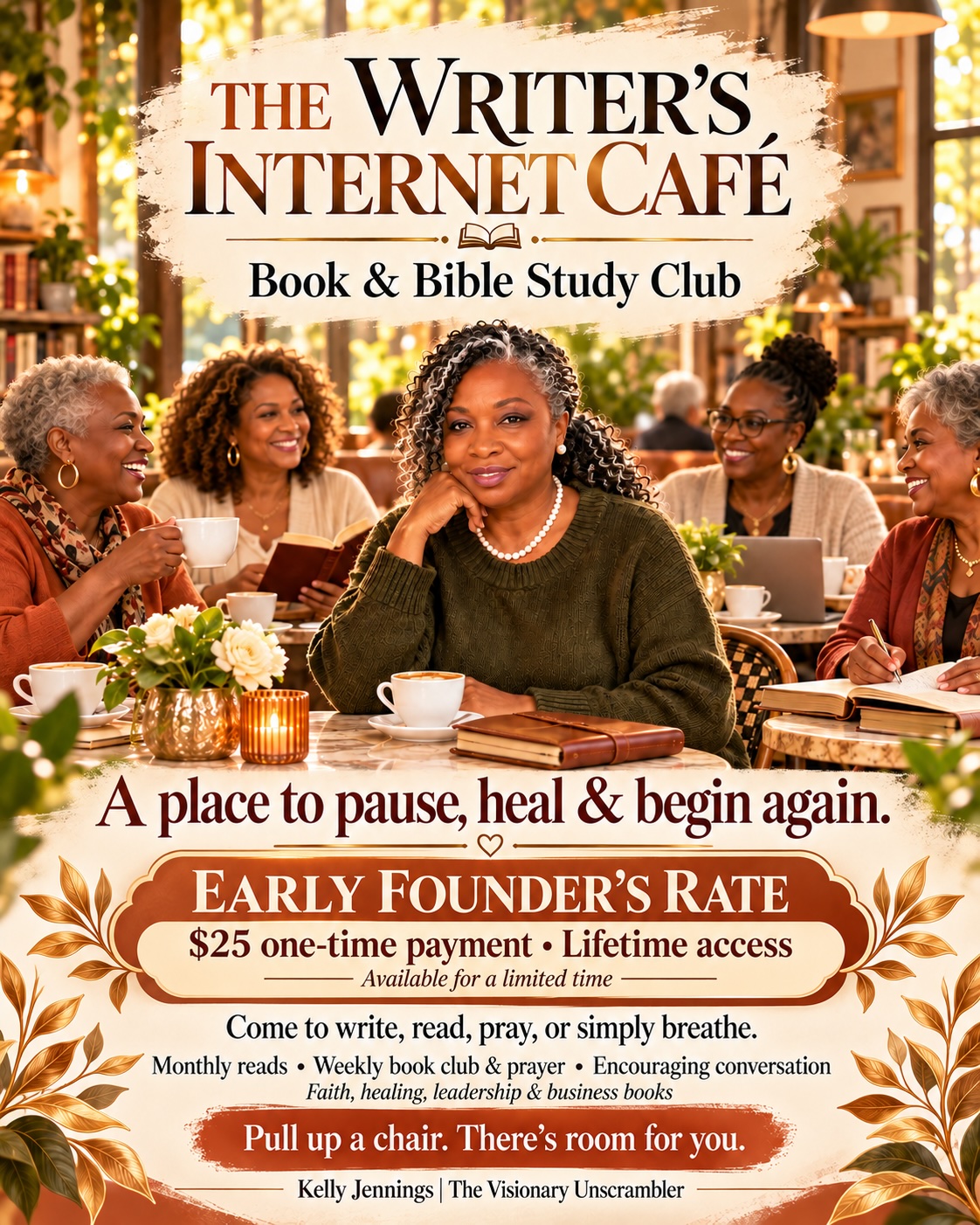The Writer's Internet Café Book and Bible Study Club — $25 limited-time Early Founder's Rate